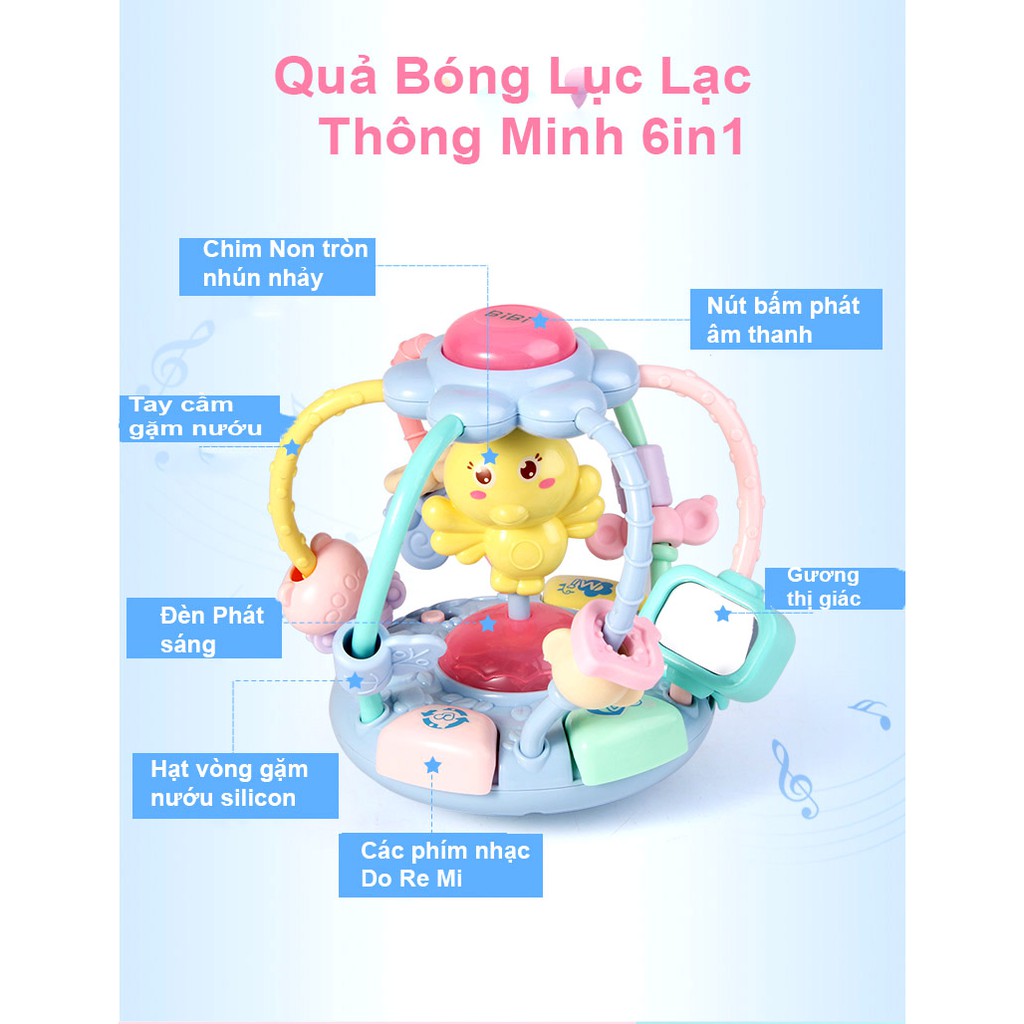 Quả Bóng Lục LạcThông Minh Đa Chức Năng Cho Bé 6in1