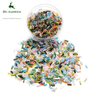 St.kunkka - Bộ 400 Hạt Thủy Tinh Dài, Phụ Kiện DIY Vòng Tay, Vòng Cổ, Dây Chuyền