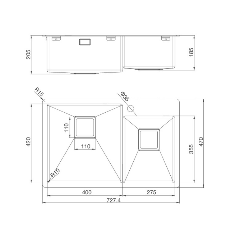 [FREESHIP HCM] Chậu Rửa Chén Malloca MS 620T - Chất Liệu Inox 304