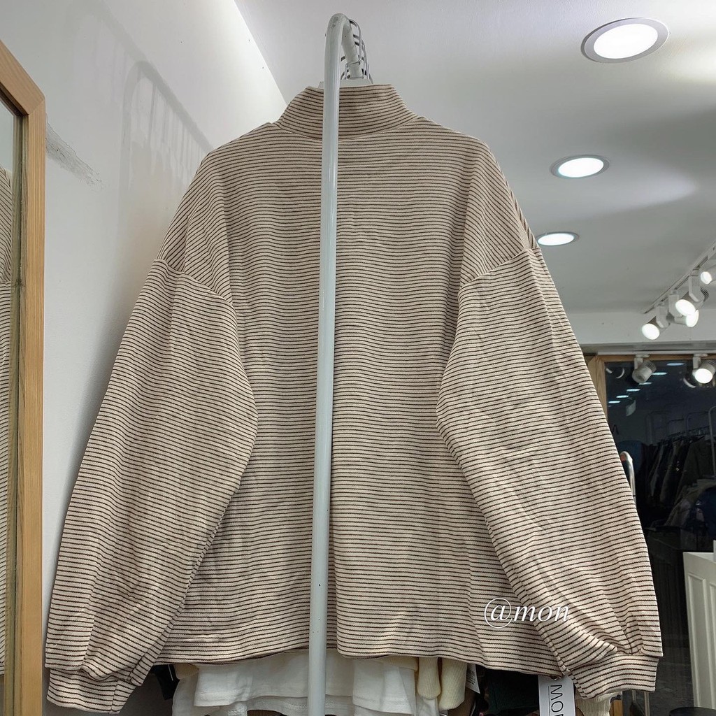 201134 ÁO NỈ KẺ CỔ 3 PHÂN - FREESIZE | BigBuy360 - bigbuy360.vn