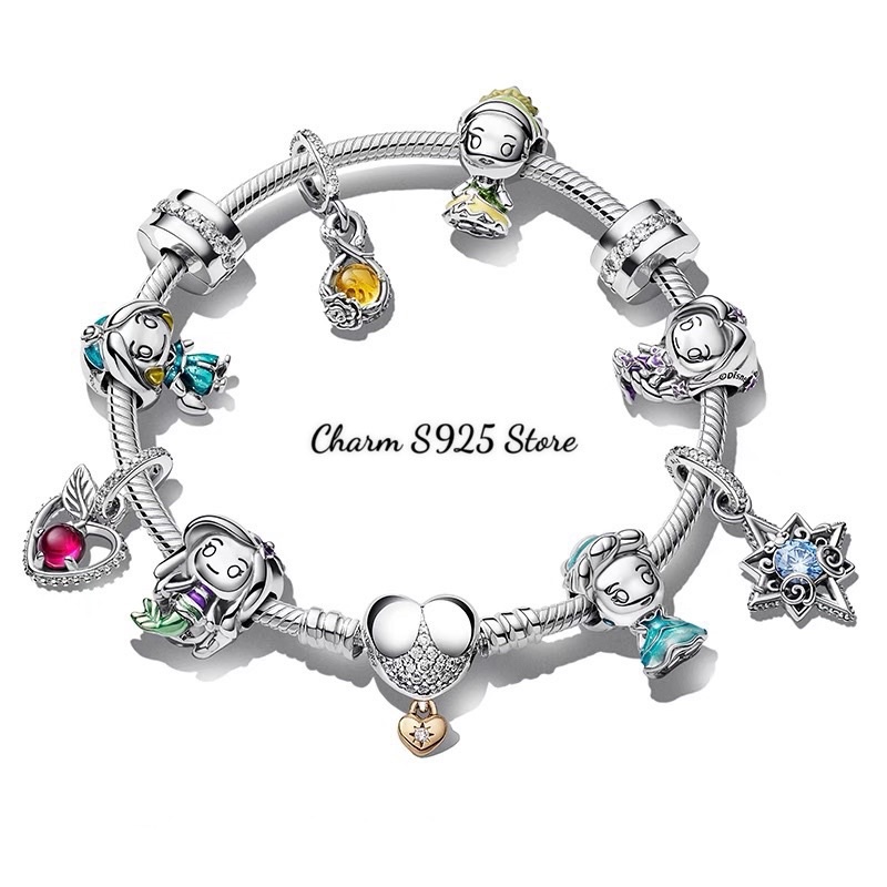 charm pan Disney the little Mermaid Ariel bạc s925 cao cấp