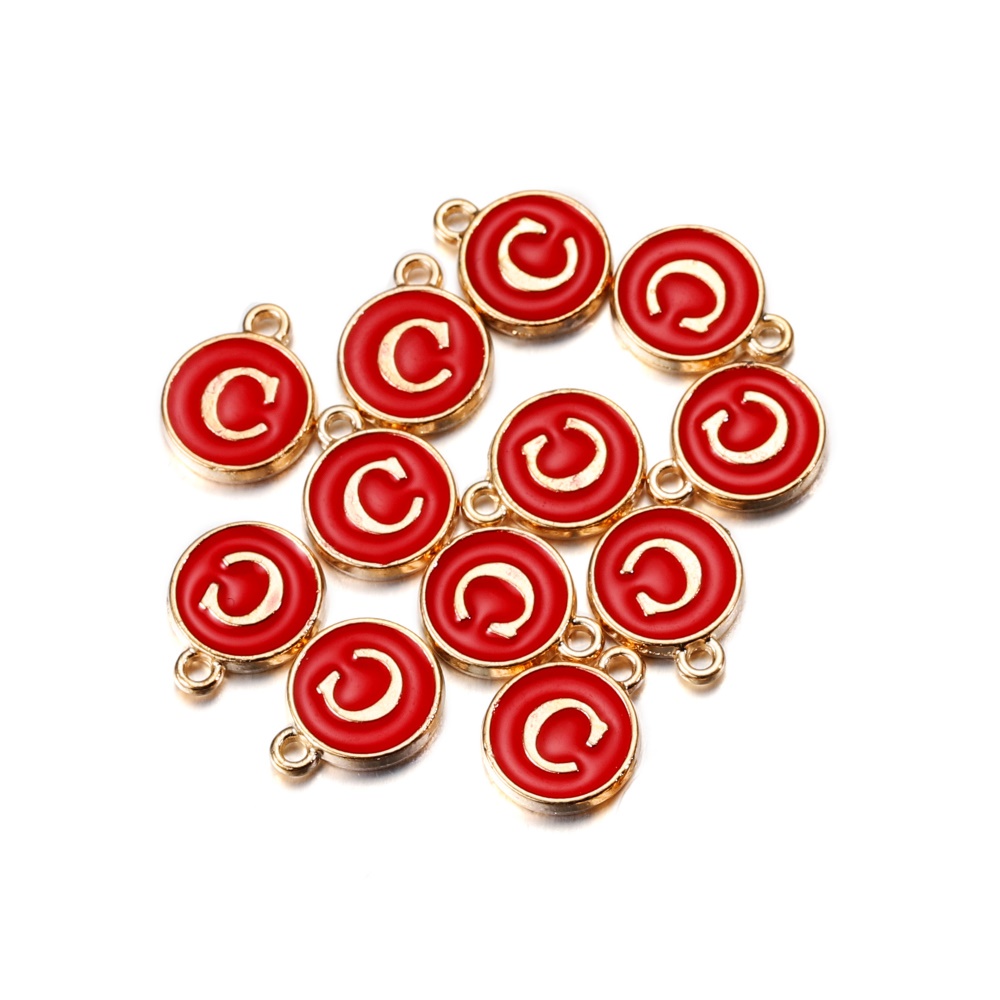 1 Mặt Dây Chuyền 12mm Hình Chữ Cái Màu Trắng