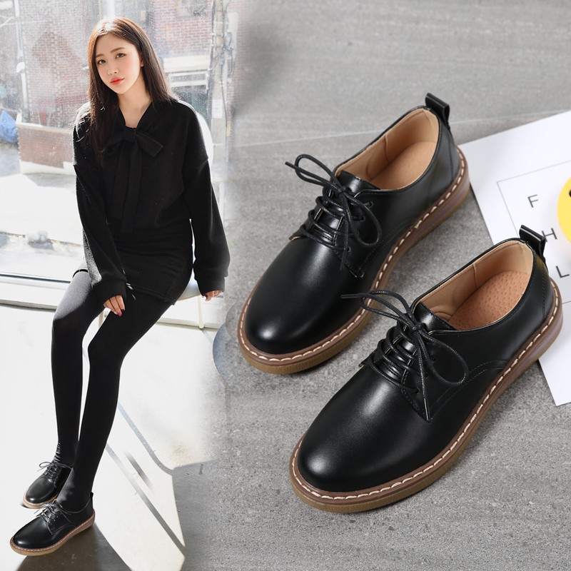 Fashion women's shoes Size:34-41 Giày thường Giày da cao cấp Giày đế bằng Giày sinh viên Giày chính thức Loafers