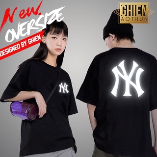 Áo phông Phản Quang Trắng N_Y đen trắng [FREESHIP] áo dáng unisex hàng đủ size, áo thun nam nữ đẹp chất, chất cotton mềm