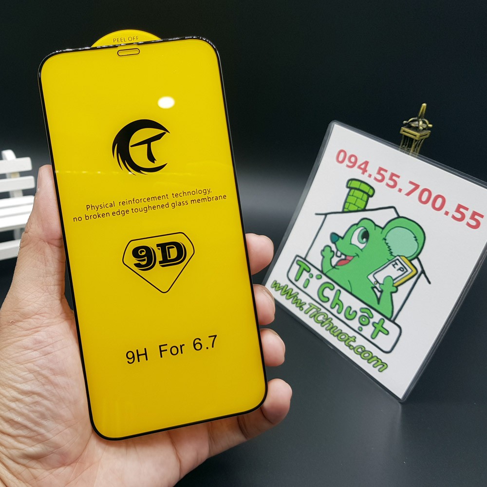[Siêu Cứng] Kính cường lực iPhone 12 Pro Max 6.7&quot; Full Loại Tốt Bóng Đẹp