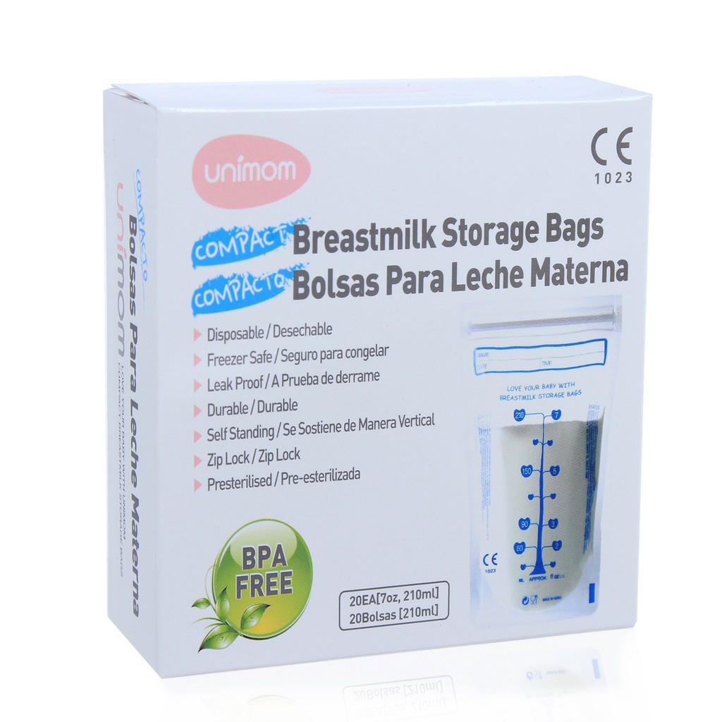 Túi trữ sữa mẹ Unimom Compact 210ml 10 TÚI - 20 TÚI