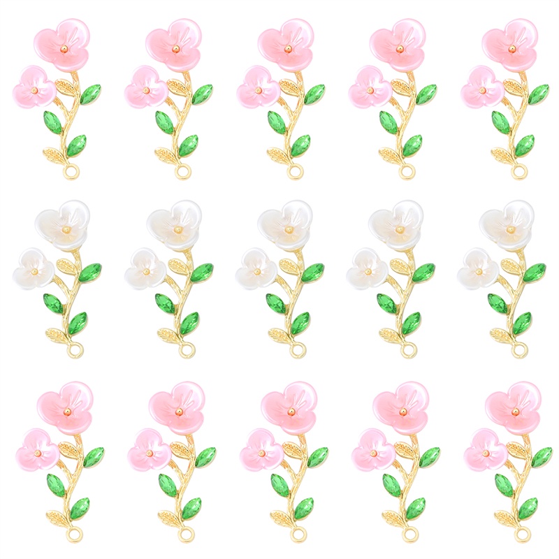 Mặt dây chuyền/ khuyên tai hình hoa bằng hợp kim và acrylic