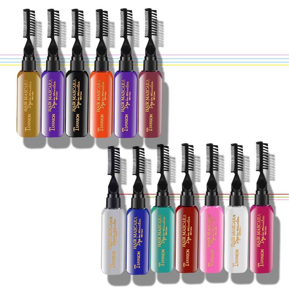 [Hàng mới về] Phấn nhuộm tóc tạm thời DIY gội sạch được với nước tích hợp lược nhuộm hóa trang halloween dành cho trẻ em