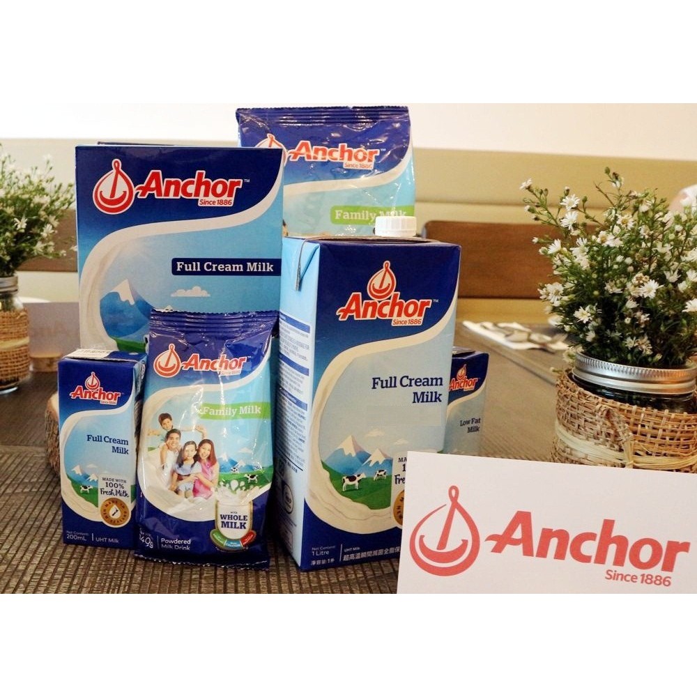 SỮA TƯƠI ANCHOR NGUYÊN KEM 1L [DATE T9/2021] THÙNG 12 HỘP