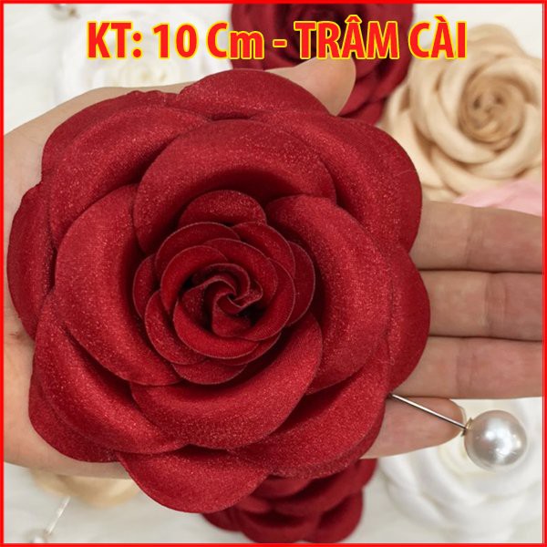 Tag Hoa Trà Lớn Kiểu Cài Áo Hoa Có Ghim, Trâm Cài Handmade CH001 CH002