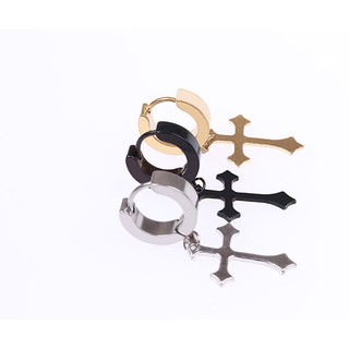 Khuyên tai nam - khuyên nam BTS - bông tai Unisex chữ thập titan không gỉ