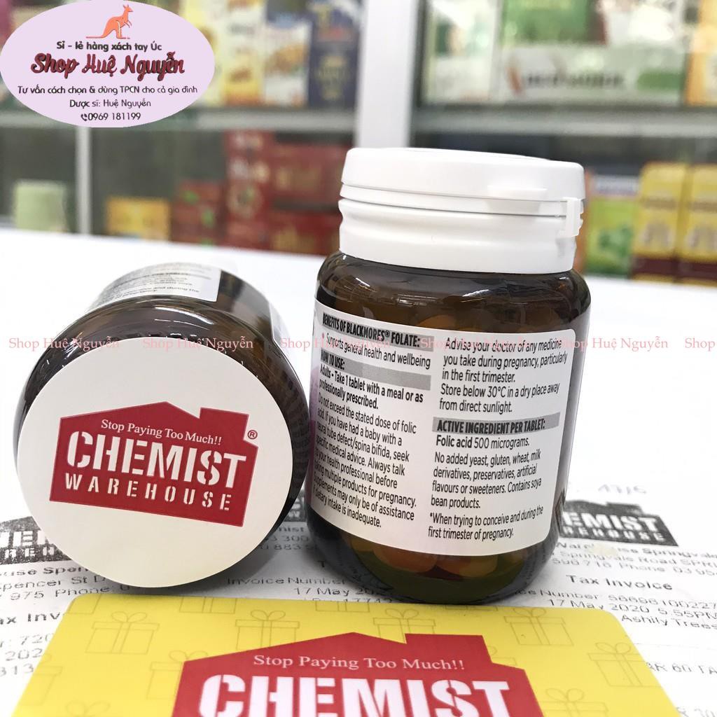 Viên uống bổ sung Acid Folic [Úc] Blackmores Folat 500mcg - 90 viên | BigBuy360 - bigbuy360.vn