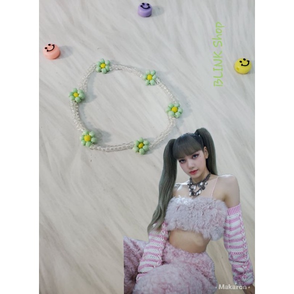 Vòng tay hoa cườm xanh. Hàng Handmade nhà BLINK 👁