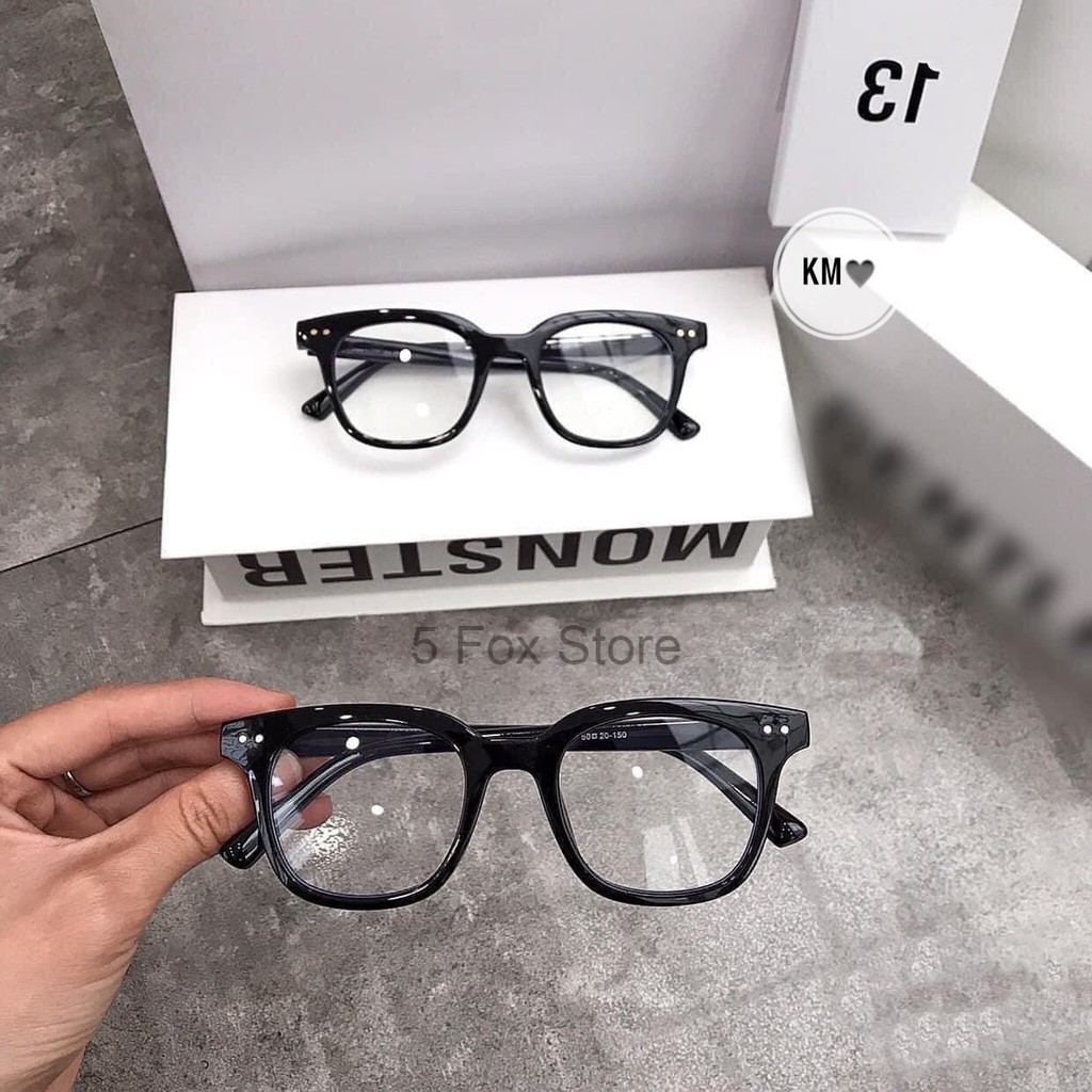 Kính gentle monster mắt vuông 2 chấm L1 gọng chắc chắn tròng sáng B07K