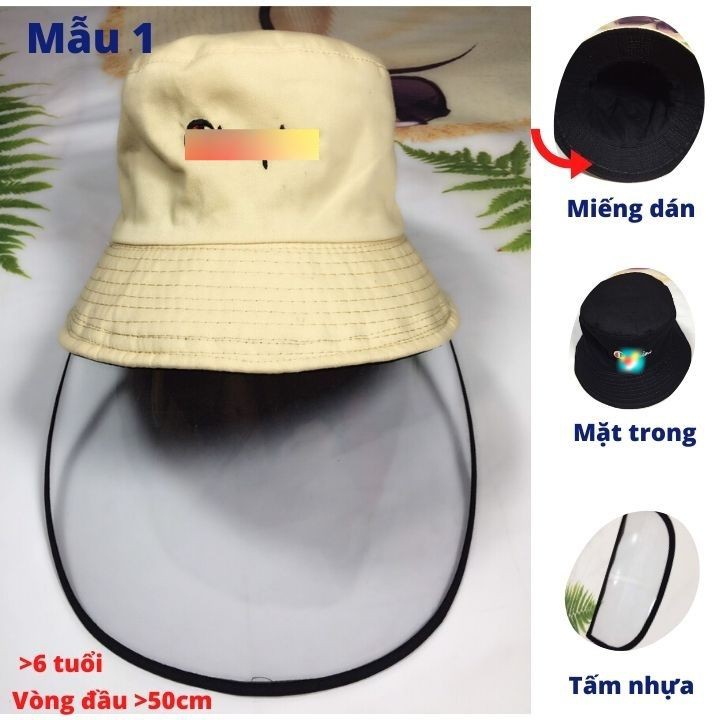 Nón chống dịch - chống nắng - bảo hộ cho bé và người lớn- Thiết kế tấm nhựa giúp tránh bụi, nắng, giọt nước -bảo vệ bé t