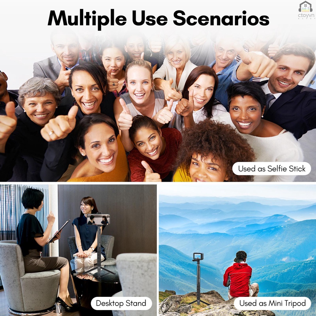 Gậy Selfie Andoer Vít 1 / 4 Inch 28cm - 110cm Với Chân Tripod Mini Cho Insta360 ONE X / O