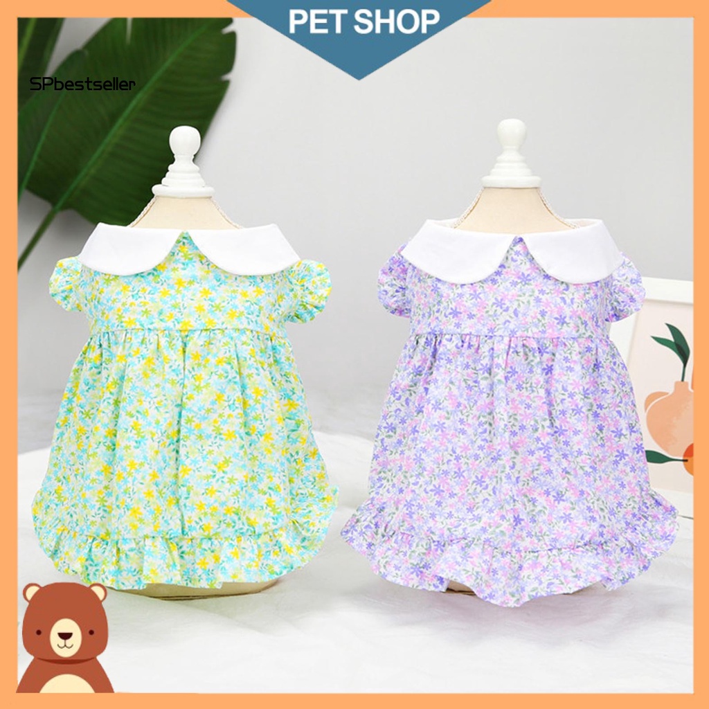 Đầm Cotton Không Tay In Hoa Thời Trang Cho Thú Cưng