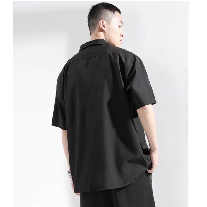 Áo sơ mi tay ngắn cổ vest nam nữ form rộng Ulzzang unisex