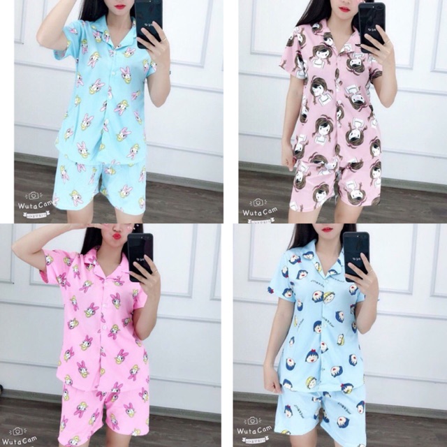 Giá Siêu Rẻ: Bộ Quần Áo Ngủ Pijama Tay Ngắn Quần Ngắn Thái Xịn (Giao Mẫu Ngẫu Nhiên)