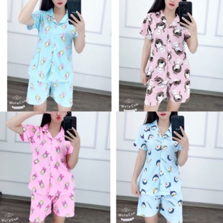 Giá Siêu Rẻ: Bộ Quần Áo Ngủ Pijama Tay Ngắn Quần Ngắn Thái Xịn (Giao Mẫu Ngẫu Nhiên)