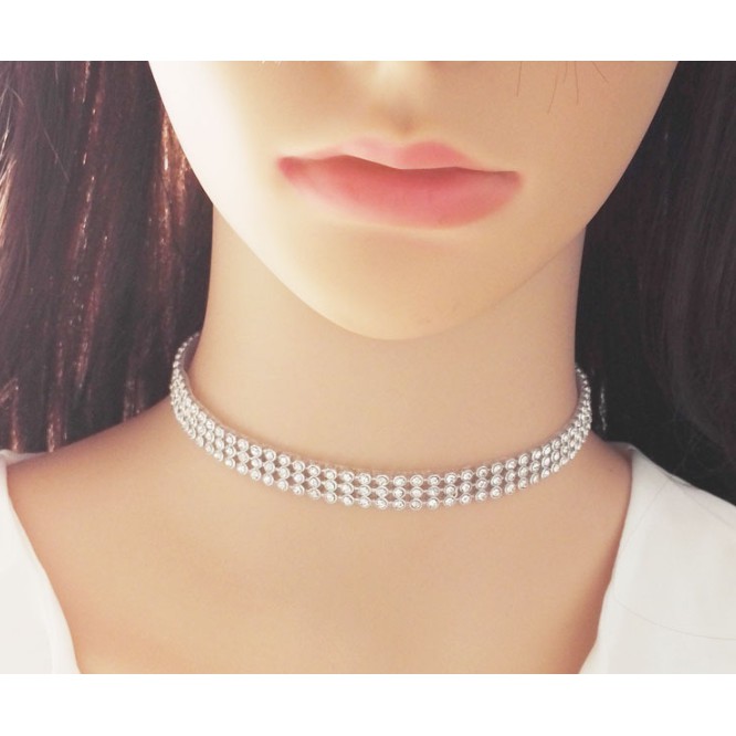 Vòng cổ choker đính kim lấp lánh nhiều lớp size by size MSB92