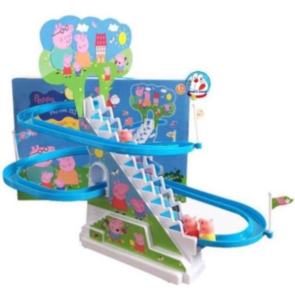 QNHA  Đồ chơi peppa pig leo bậc thang, cầu trượt dùng pin, có âm