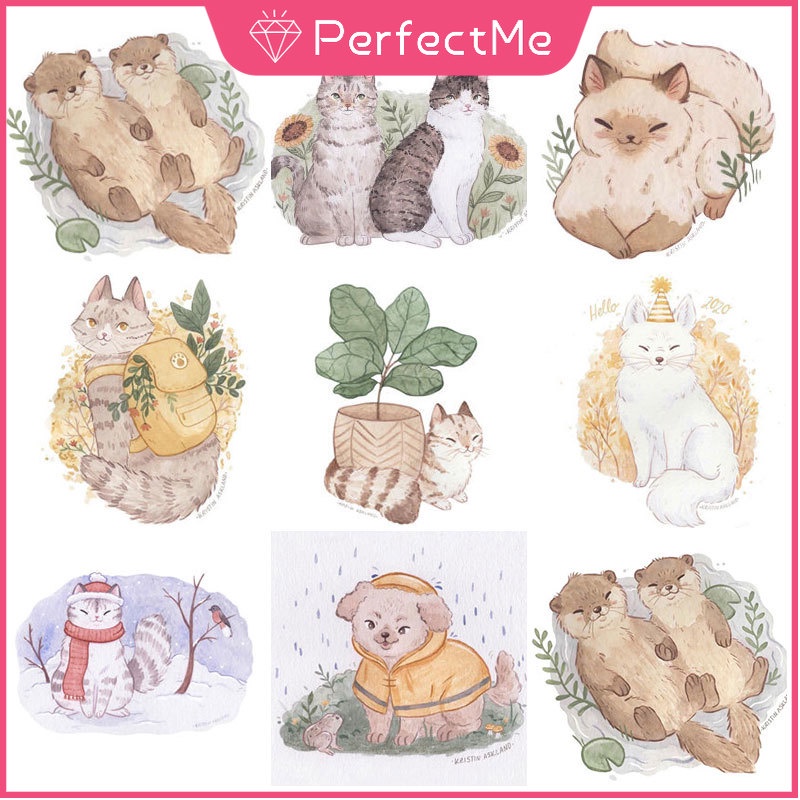 Bộ tranh đính đá 5D tự làm hình động vật đáng yêu kích thước 30x30cm