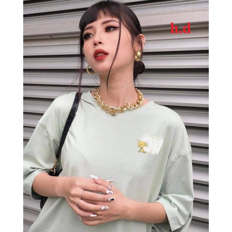 Sét áo ON phản quang+quần bò ống rộng HĐ12
