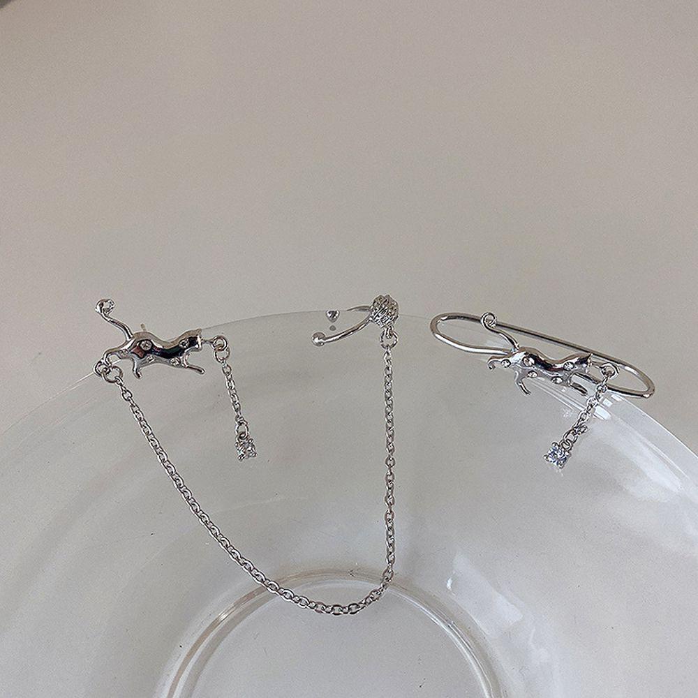 Bông Tai Dạng Kẹp WMES15H Y2K Màu Trơn Thời Trang Cho Nữ