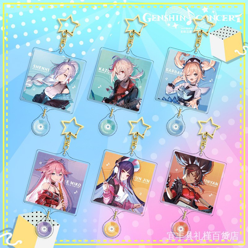 Genshin Impact  Acrylic Standee Keychain Huy hiệu Giai điệu Quà tặng MOXF