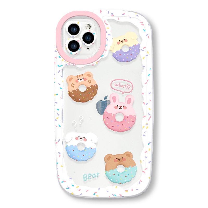 Ốp Điện Thoại Dẻo Họa Tiết Hoạt Hình Bánh donut Dễ Thương Cho iphone11/12PRO 78plus 13