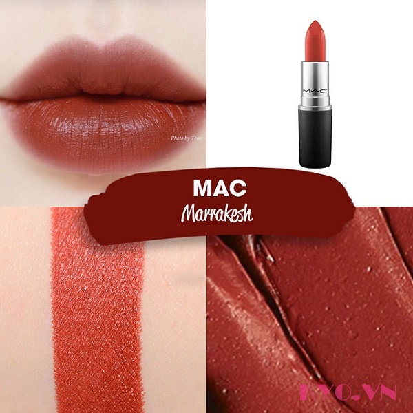 Son MAC Marrakesh Matte Lipstick 646 Đỏ Nâu siêu hot, son MAC chính hãng date mới nhất