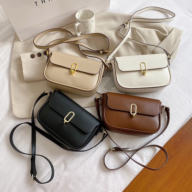 Túi Đeo Vai Bằng Da Pu Màu Trơn Thời Trang Cho Nữ