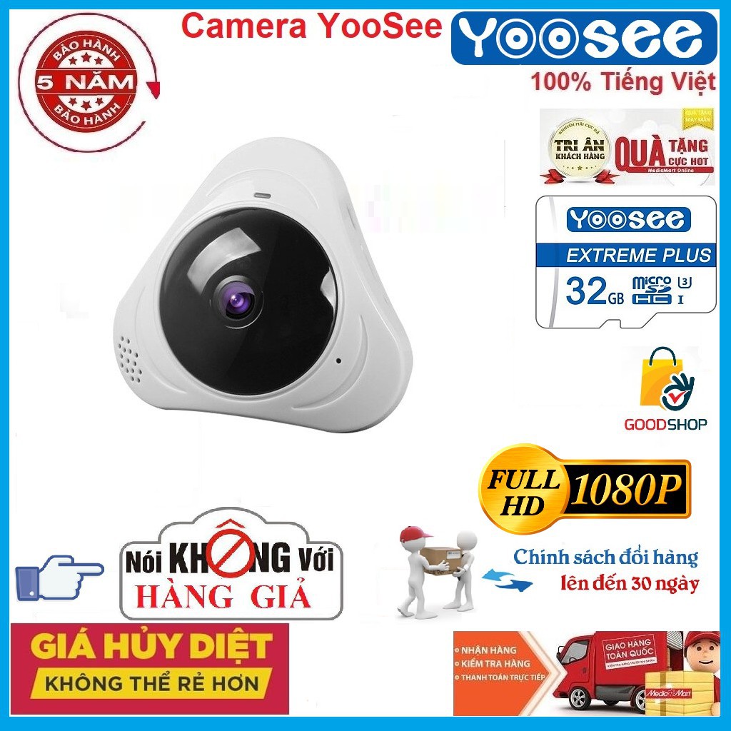 CAMERA WIFI ỐP TRẦN, TƯỜNG 360độ – [CHÍNH HẴNG] [BẢO HÀNH 5NĂM] [KÈM THẺ 32GB TÙY CHỌN MÃ]