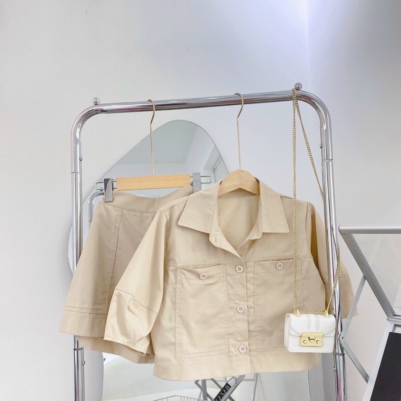 ❤❤Set áo crop tay bồng + short 3m ❤️❤️