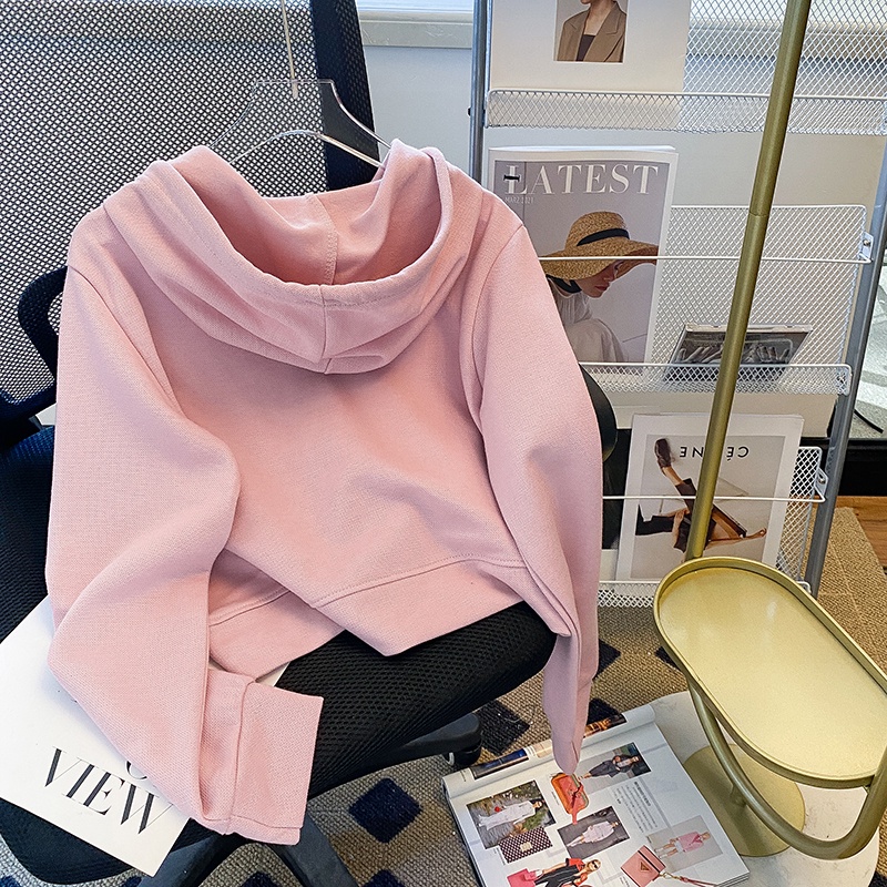 SUXI Áo Khoác Nữ Dài Tay Có Nón Khóa Kéo Thời Trang