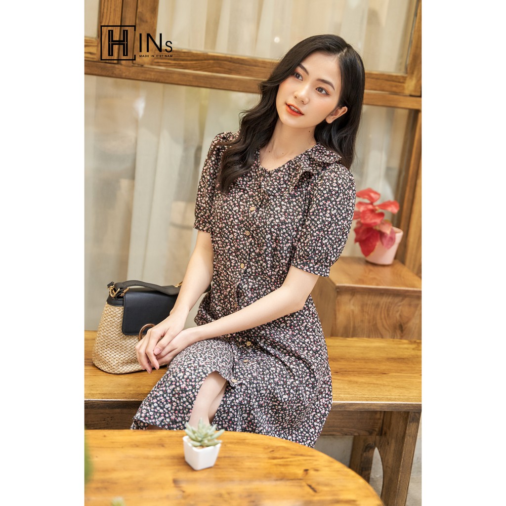 LAYLA DRESS - VÁY HOA NHÍ CỔ BÈO - V1022