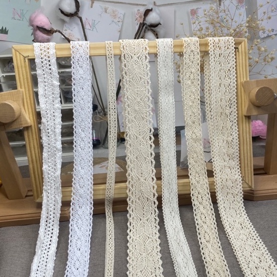 Ruy băng Ren Cotton lưới mẫu D2 C5 C6 N1 N2 5k/mét