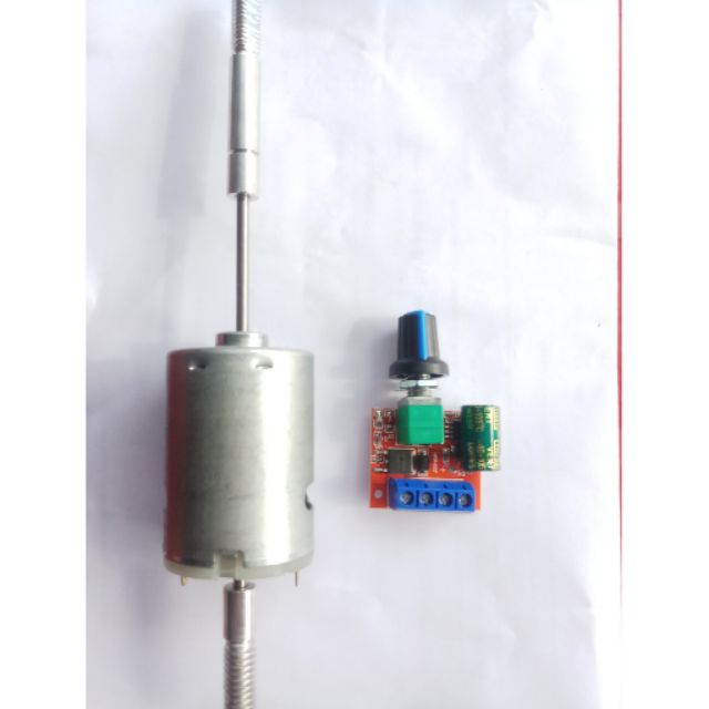 Combo động cơ quạt 12v + mạch điều tóc 5A
