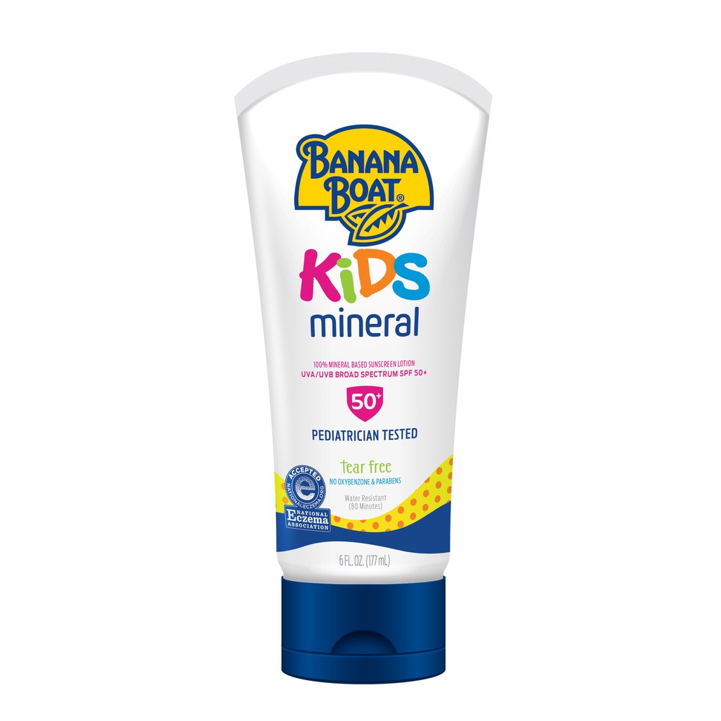 Kem chống nắng trẻ em Banana Boat Kids Mineral Sunscreen Lotion SPF 50+ (29ML và 177ML)