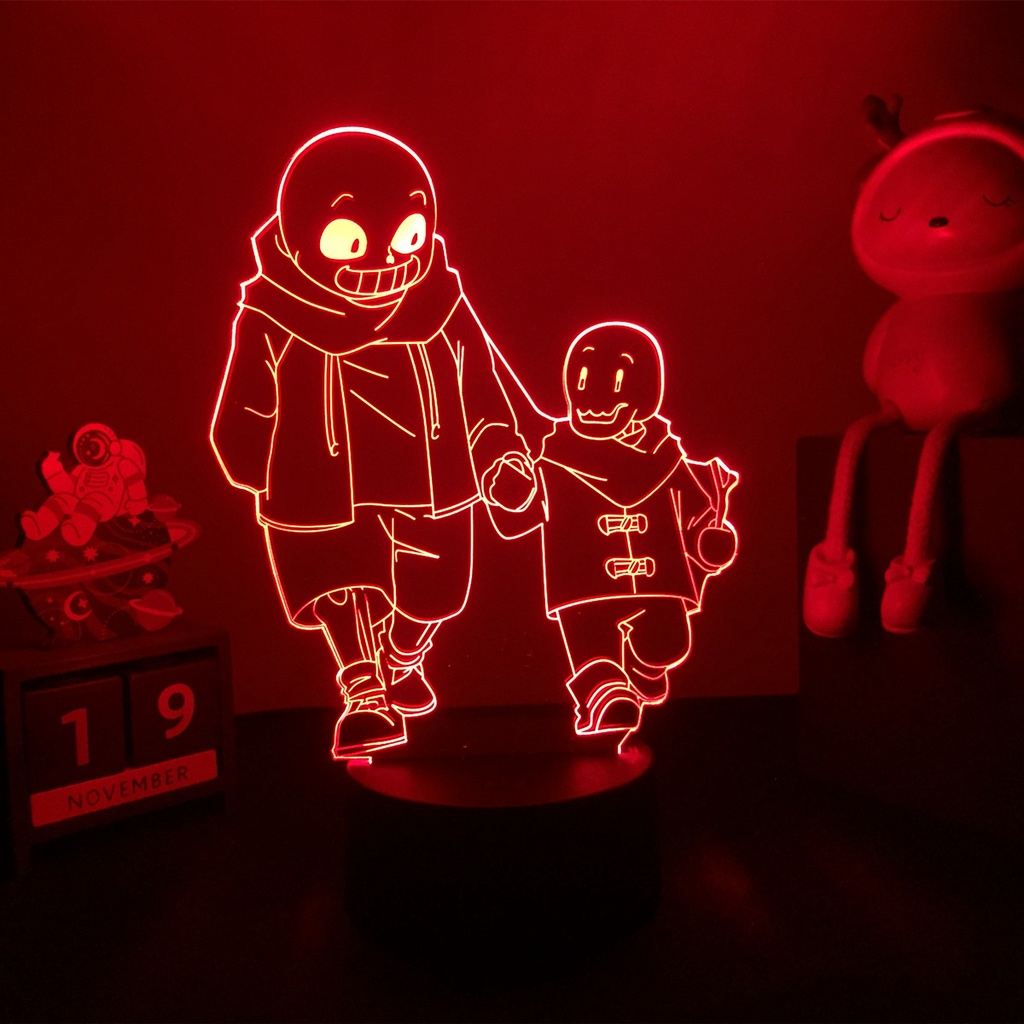 Đèn LED 3D hình nhân vật trong game Undertale Sans độc đáo trang trí phòng ngủ cho bé