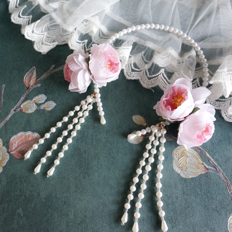 Băng Đô Cài Tóc Đính Hoa &amp; Ngọc Trai Giả