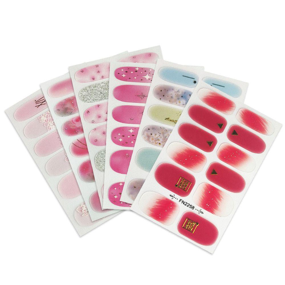 Miếng Dán Trang Trí Móng Tay 3D Nhiều Màu Sắc Chống Nước Phong Cách Hàn Quốc Dành Cho Nữ