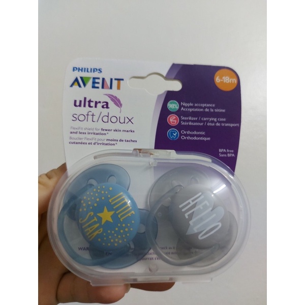 💥 Ti giả Avent Ultra Air, Ultra Soft chỉnh nha đầu dẹt chính hãng