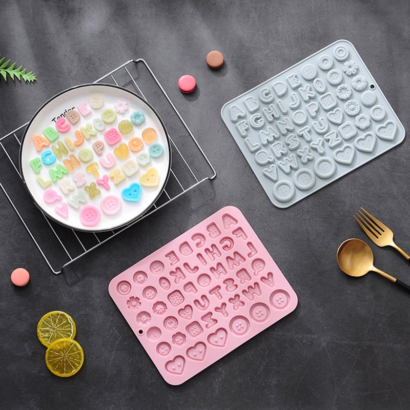 Khuôn Silicone Làm Sô Cô La Hình Nút Áo Bảng Chữ Cái Dành Cho Trẻ Em