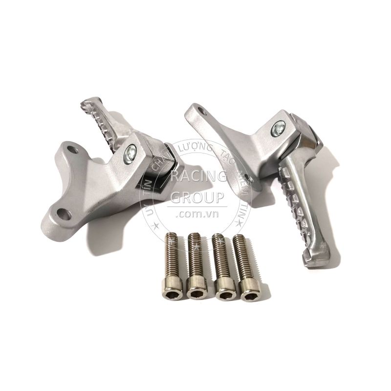Gác chân malay Ex 150, Ex 155 kèm pát treo pô nhôm CNC, ốc Salaya và long đền Kitaco