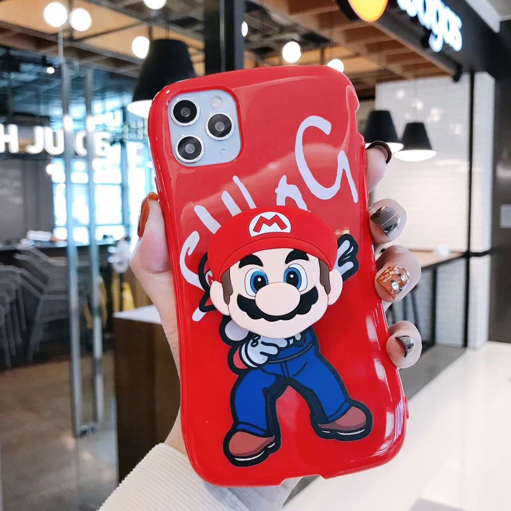 Ốp nấm mario kèm đế chống popsocket iPhone 7 8 7 Plus 8 Plus X Xs Xr XsMax iPhone 11 11 Pro 11 Promax