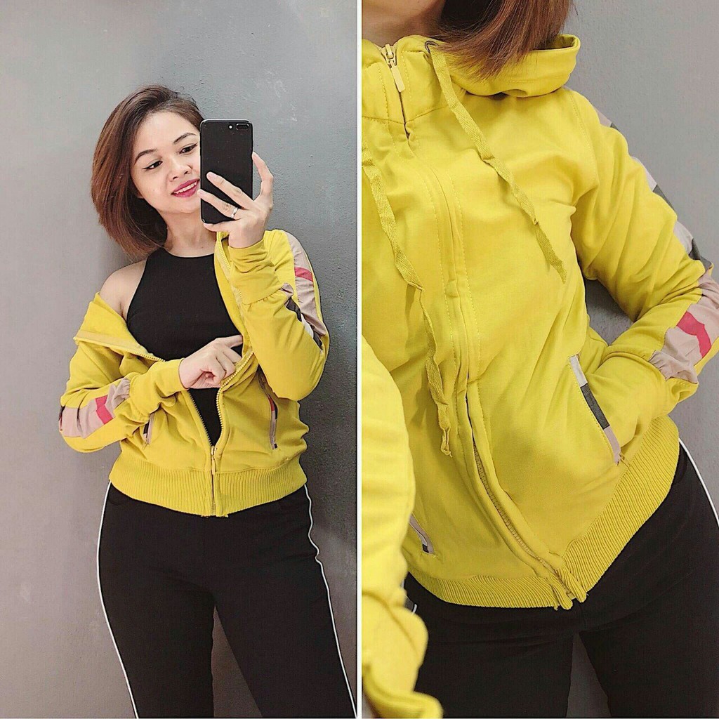 [S03] Áo khoác nữ da cá chống nắng sọc tay - M026