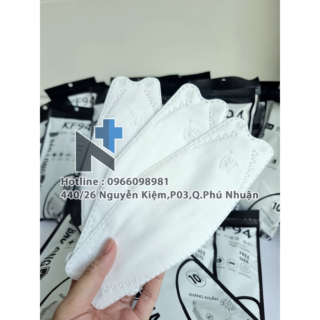 Khẩu trang KF94 Bảo Long ( Trắng ) - Bịch 10 cái