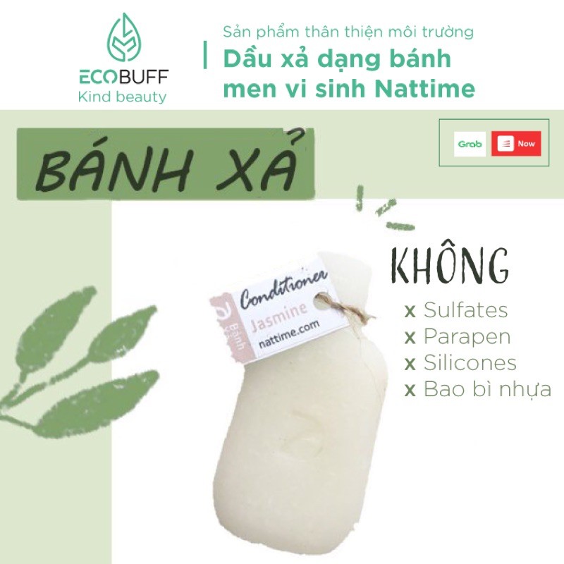 Dầu xả thiên nhiên lành tính làm mềm tóc dạng bánh Nattime phục hồi hư tổn chiết xuất bơ shea B5 - Handmade | Ecobuff | BigBuy360 - bigbuy360.vn